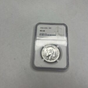 1966 SMS Kennedy Half Dollar MS 68. American Coins NGC Certified.